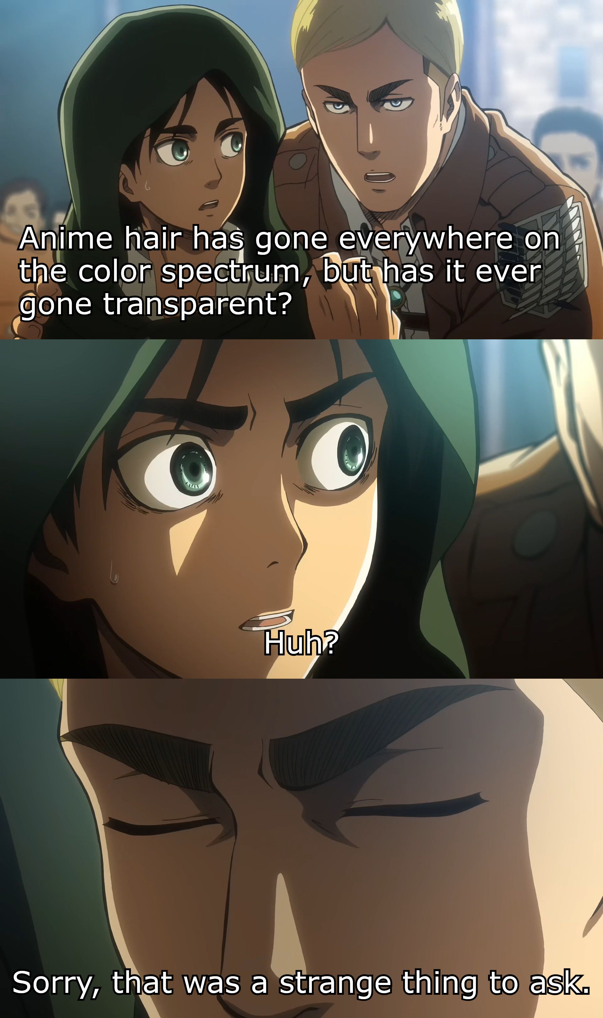 How Do we Know if a Character is bald or has transparent hair
